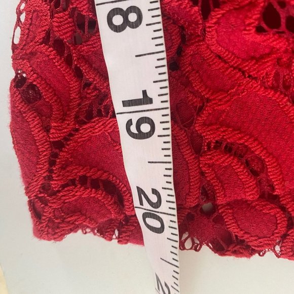 Anthropologie Red Lace Jumpsuit with Cropped Wide-Leg - Picture 10 of 14